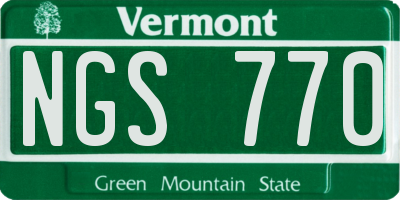 VT license plate NGS770