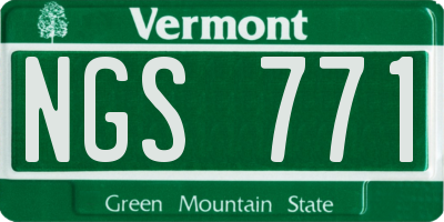VT license plate NGS771