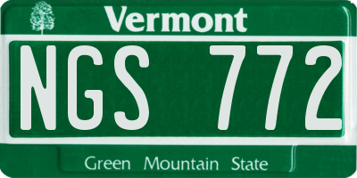 VT license plate NGS772