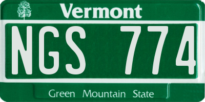 VT license plate NGS774