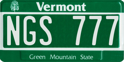 VT license plate NGS777