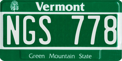 VT license plate NGS778