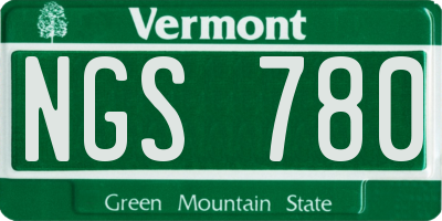 VT license plate NGS780