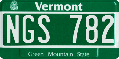 VT license plate NGS782