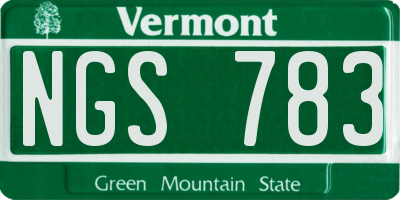 VT license plate NGS783