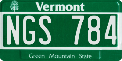 VT license plate NGS784