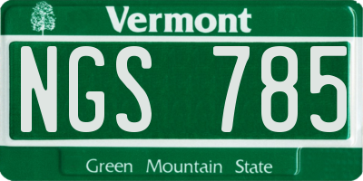 VT license plate NGS785