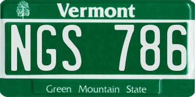 VT license plate NGS786