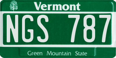 VT license plate NGS787