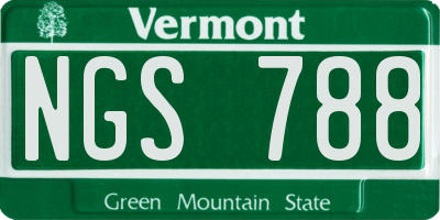 VT license plate NGS788