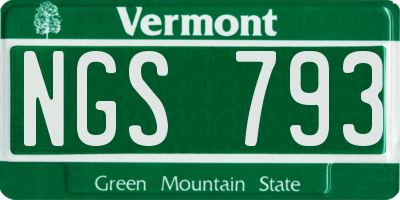 VT license plate NGS793