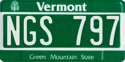 VT license plate NGS797