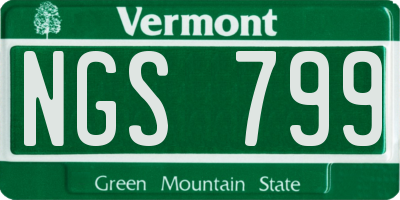 VT license plate NGS799