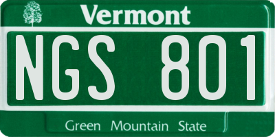 VT license plate NGS801