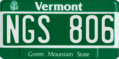 VT license plate NGS806