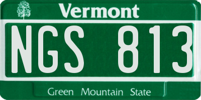 VT license plate NGS813