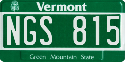 VT license plate NGS815