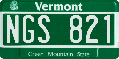 VT license plate NGS821