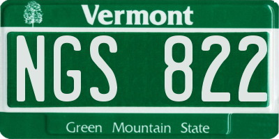 VT license plate NGS822
