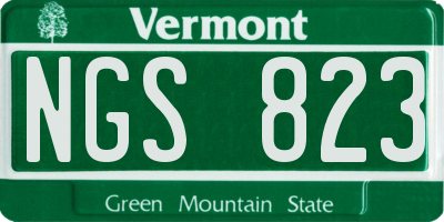 VT license plate NGS823