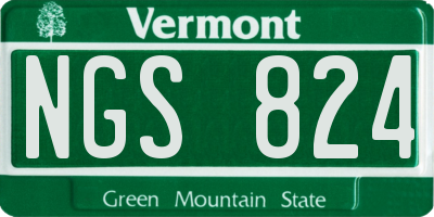 VT license plate NGS824