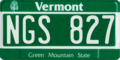 VT license plate NGS827