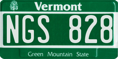 VT license plate NGS828