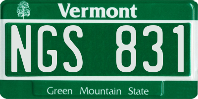 VT license plate NGS831
