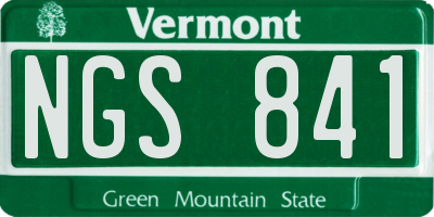 VT license plate NGS841