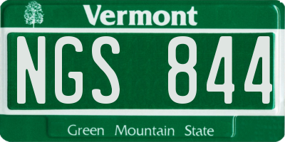 VT license plate NGS844