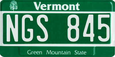 VT license plate NGS845