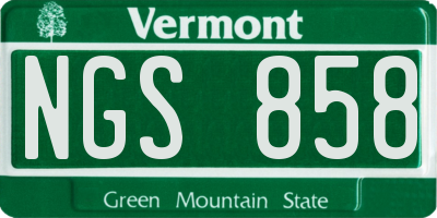 VT license plate NGS858