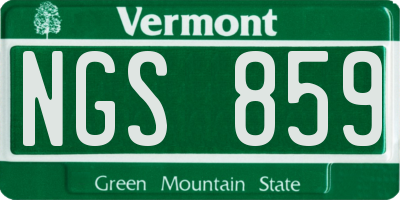 VT license plate NGS859