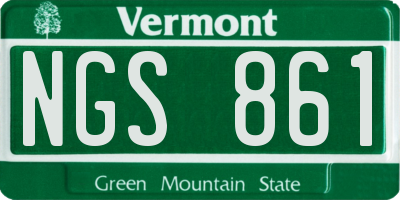 VT license plate NGS861
