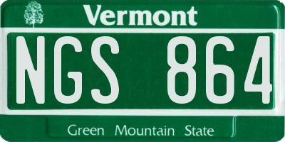 VT license plate NGS864