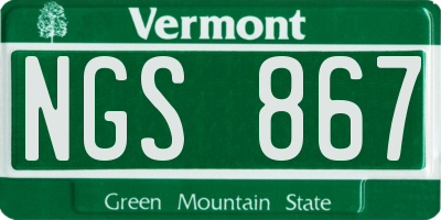 VT license plate NGS867