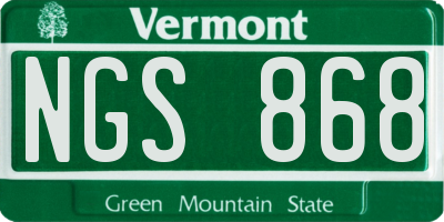 VT license plate NGS868