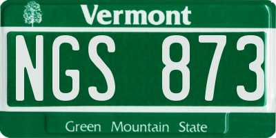 VT license plate NGS873