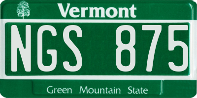 VT license plate NGS875