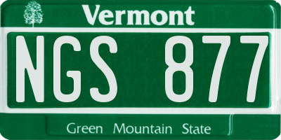 VT license plate NGS877