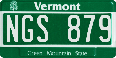 VT license plate NGS879