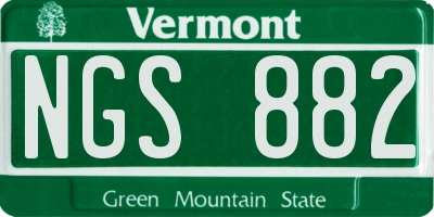 VT license plate NGS882