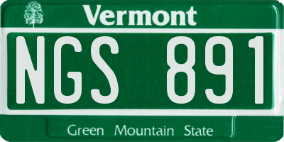 VT license plate NGS891