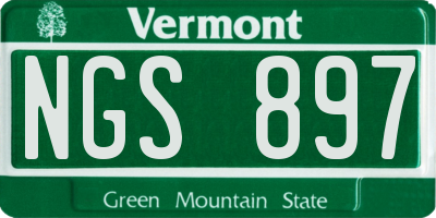 VT license plate NGS897