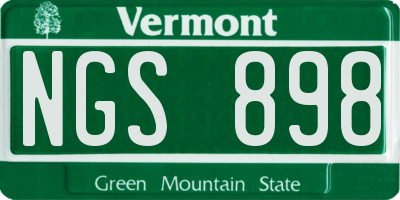 VT license plate NGS898