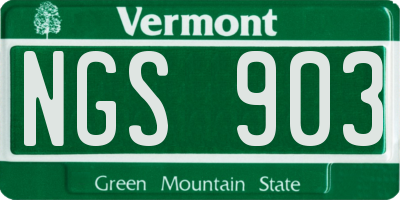 VT license plate NGS903