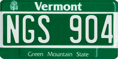 VT license plate NGS904