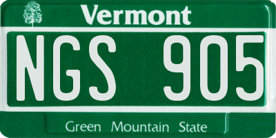 VT license plate NGS905