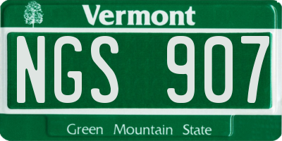 VT license plate NGS907