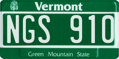 VT license plate NGS910